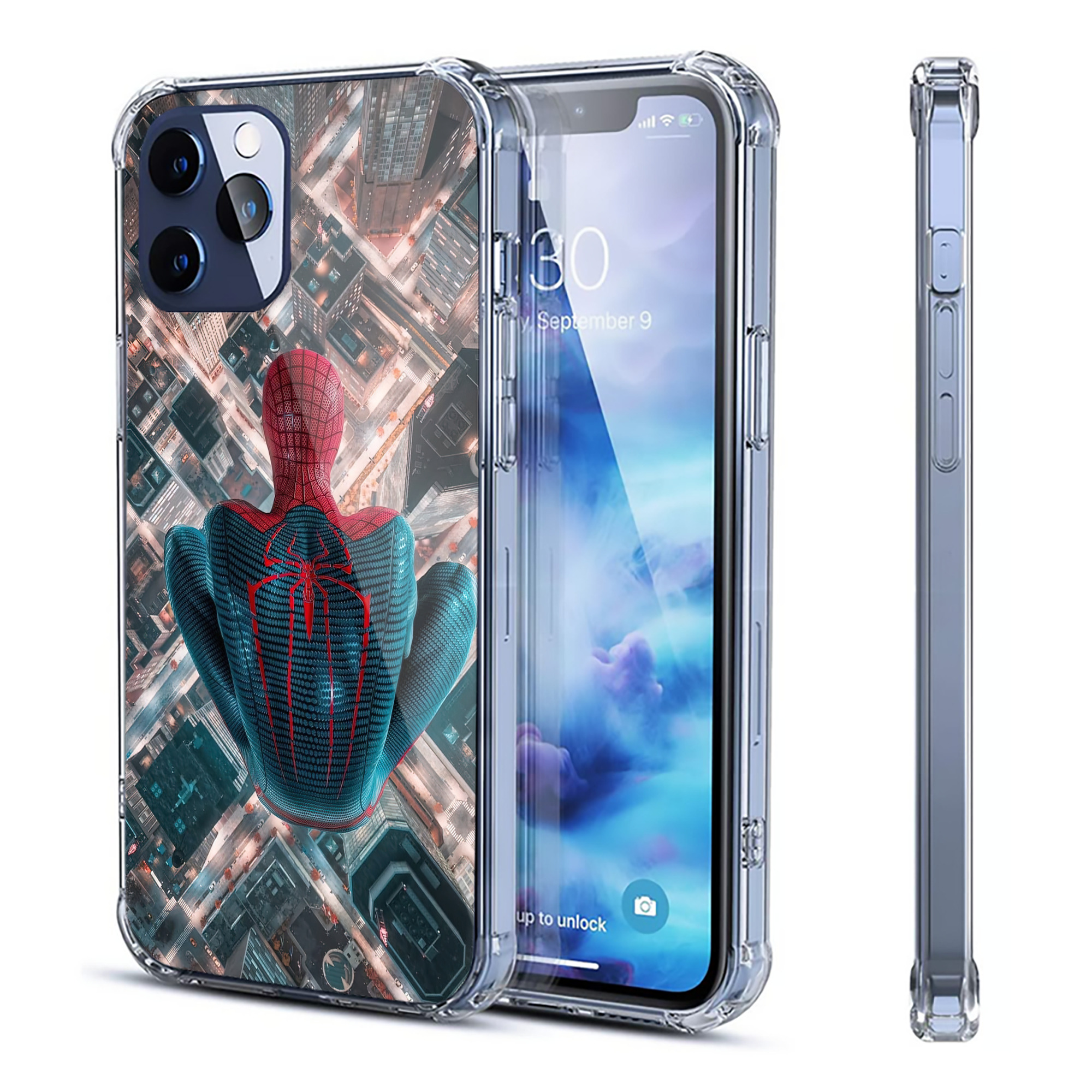 （画像用） Spider Man スパイダーマン 【iPhone 12シリーズ対応】透明スマホケース（クリアソフトケース）